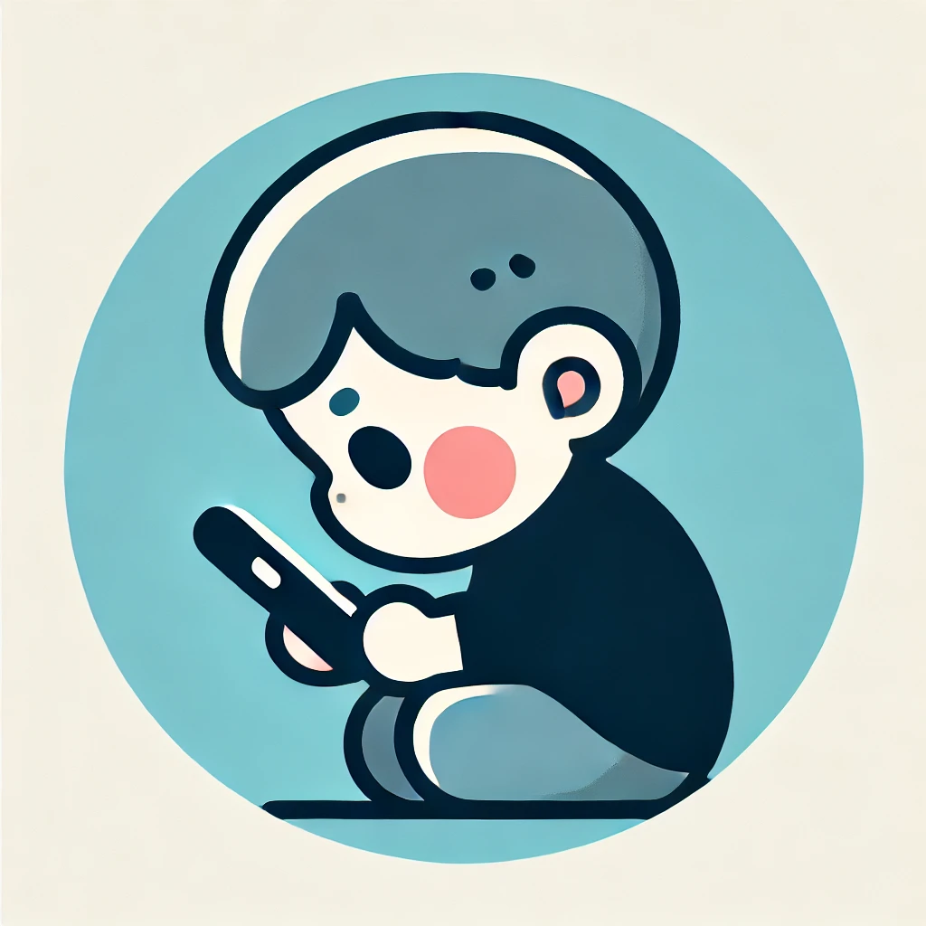 DALL·E 2024-08-15 15.35.19 - Illustration of a 10-year-old child, depicted in a round, slightly stylized form, leaning forward while looking at a smartphone. The child should appe.webp